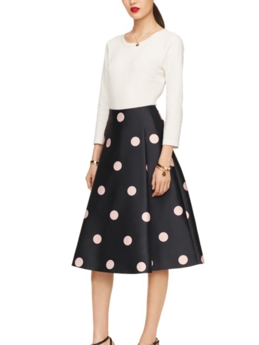 KATE SPADE Polka Dot Lysa Skirt Coquette Feminine Flowy Old Money Luxury